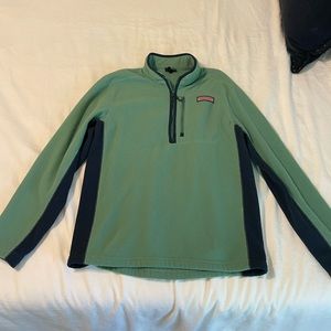 Vineyard Vines Green Waffle Textured Quarter Zip Sz M